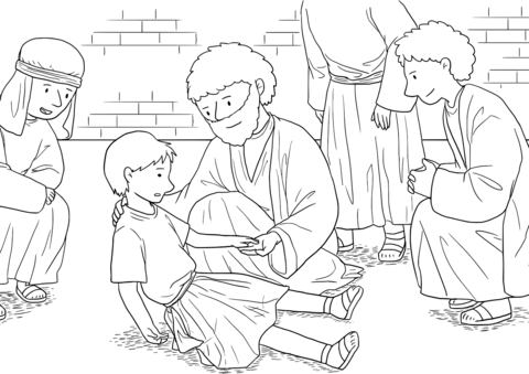 Acts 20 11 12 Fall Out Window Coloring Page